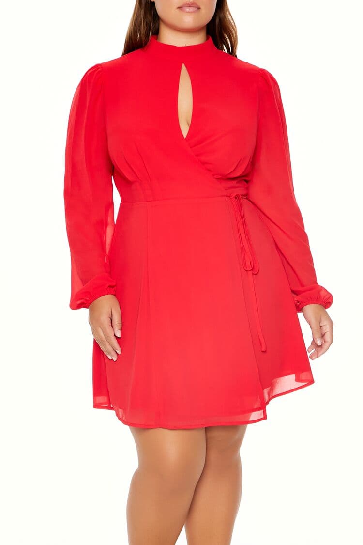 Plus Size Şifon Elbise