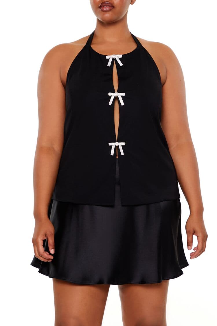 Plus Size Fiyonk Detaylı Bluz