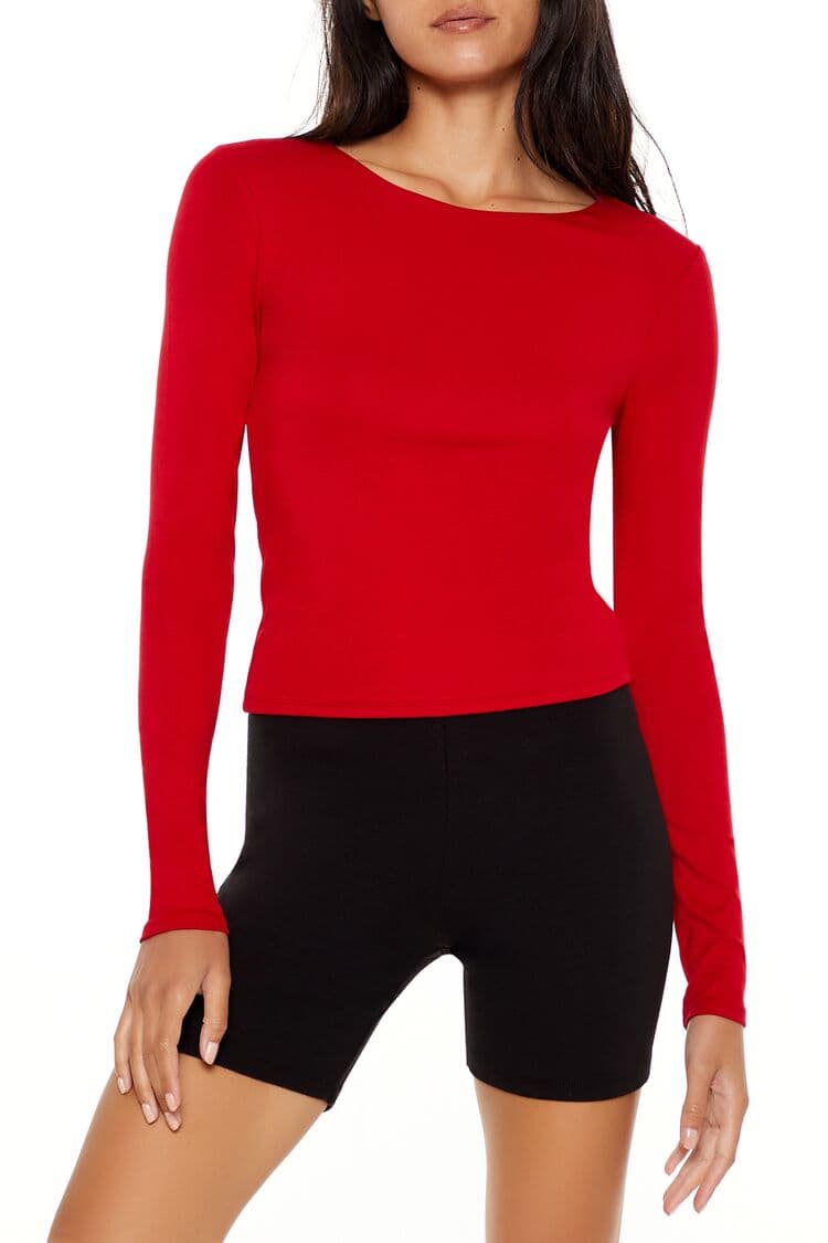 Uzun Kollu Yuvarlak Yaka Tişört