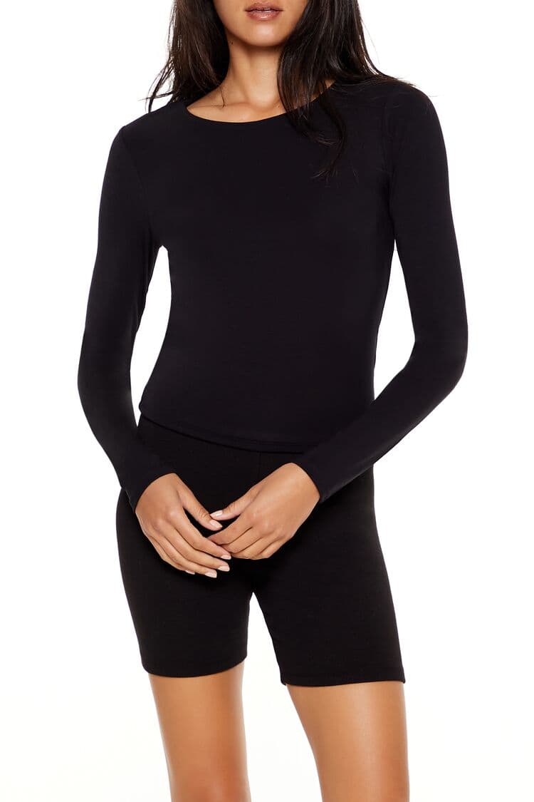 Uzun Kollu Yuvarlak Yaka Tişört