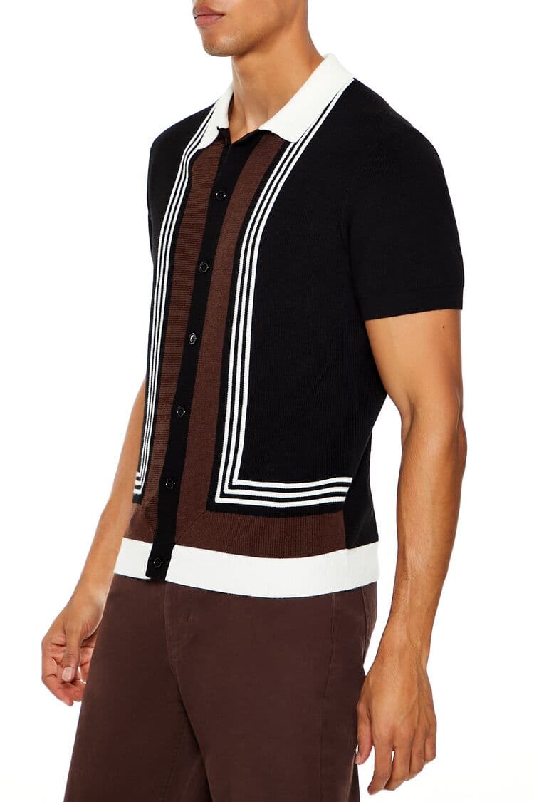 Renk Bloklu Triko Gömle