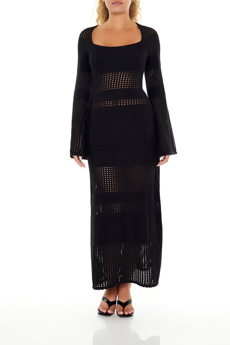 Triko File Midi Elbise