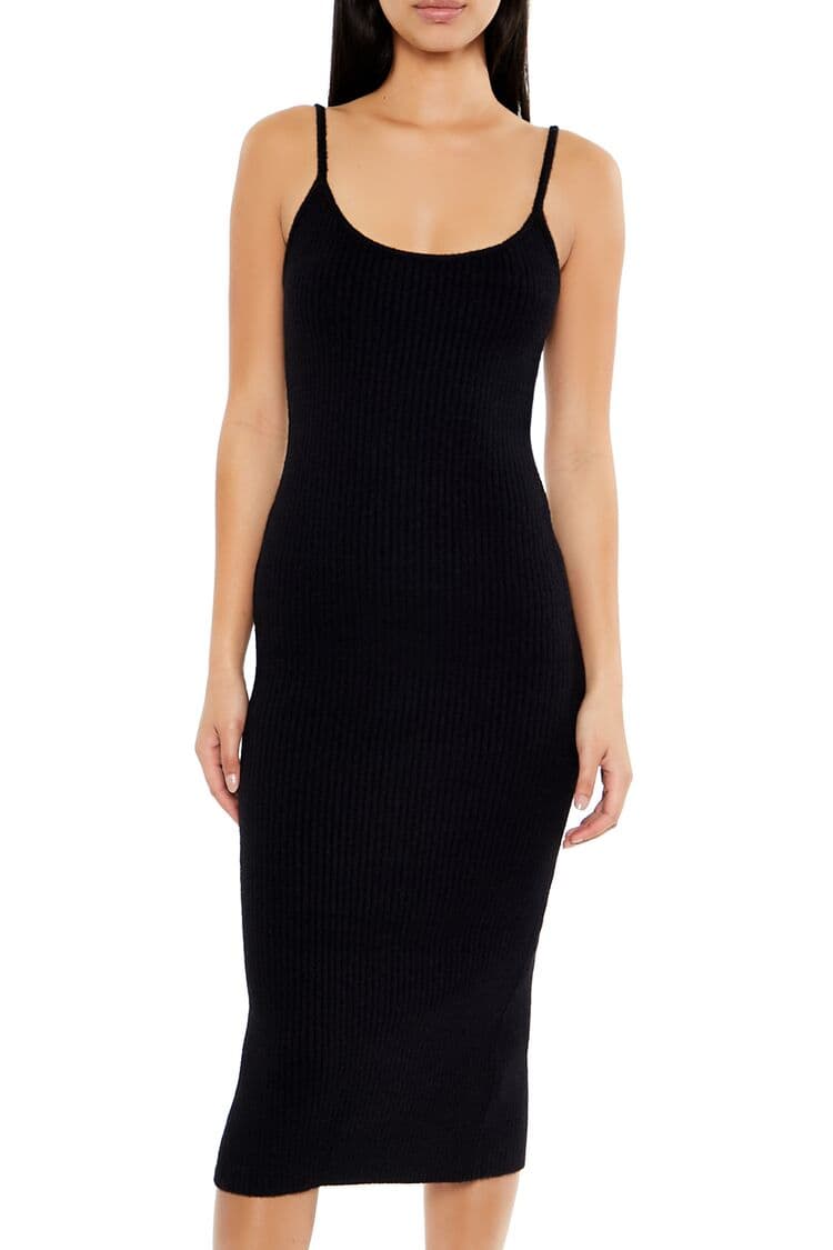 Triko Askılı Midi Elbise