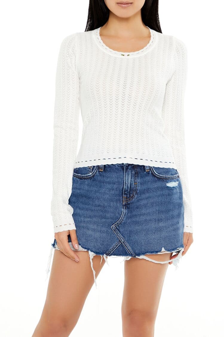 Pointelle Gül Detaylı Kazak