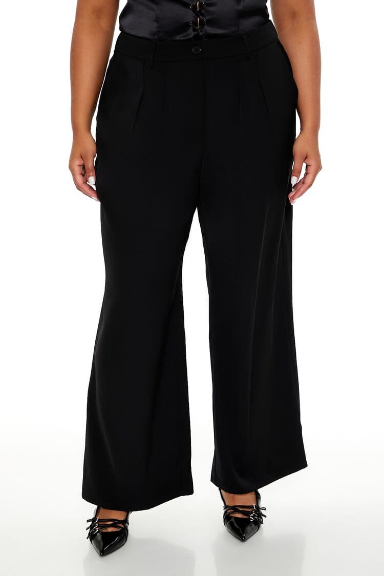 Plus Size Wide-Leg Pantolon