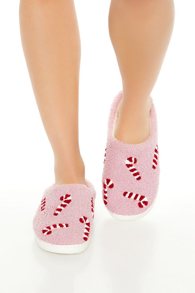 Peluş Şeker Desenli Ev Terliği