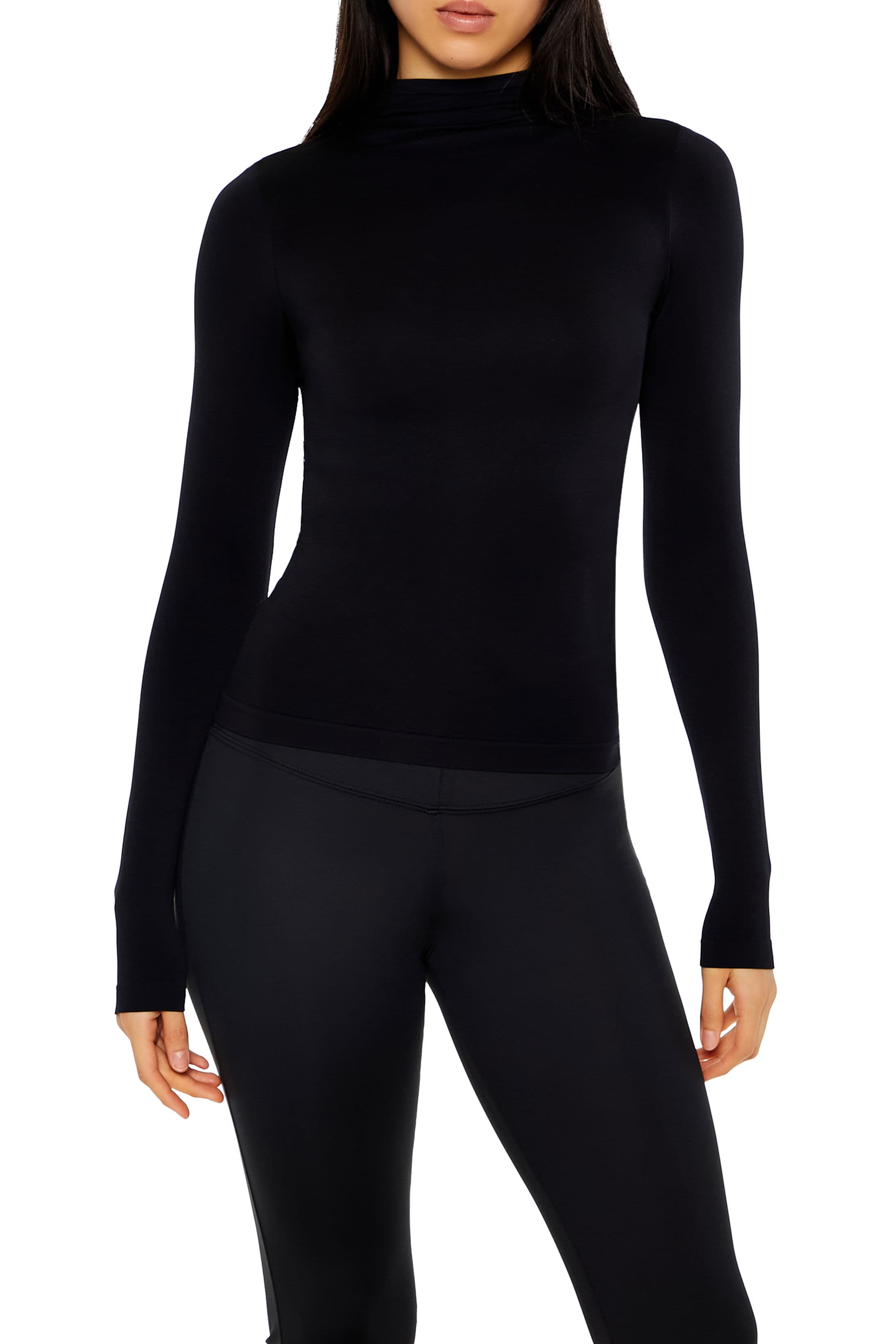 Dikişsiz Dik Yaka Bluz