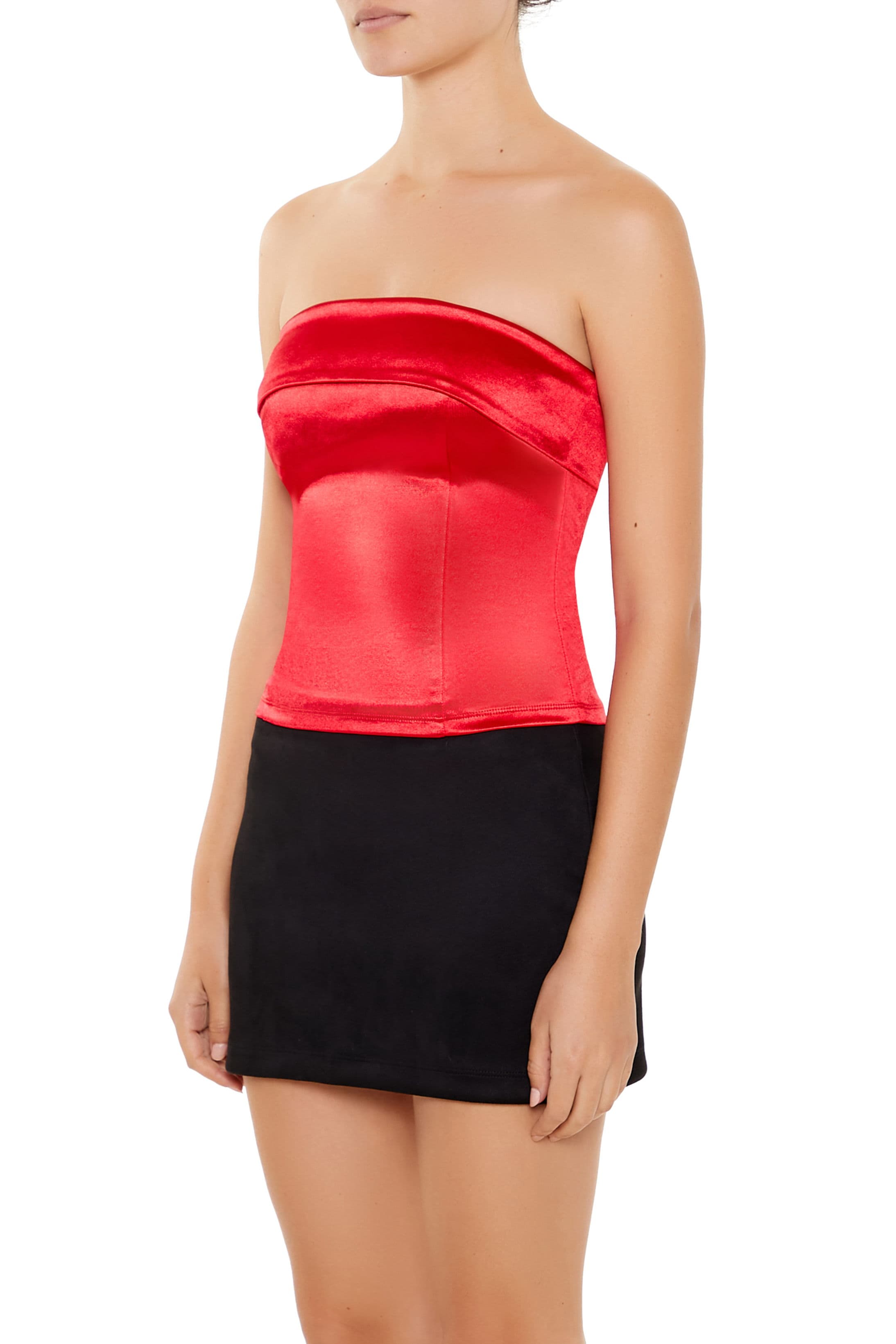 Straplez Yaka Saten Büstiyer