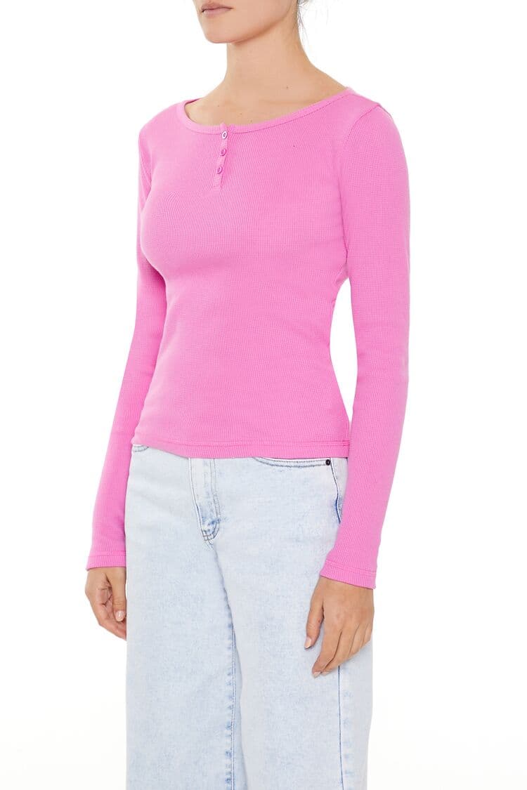 Düğme Detaylı Uzun Kollu Tişört