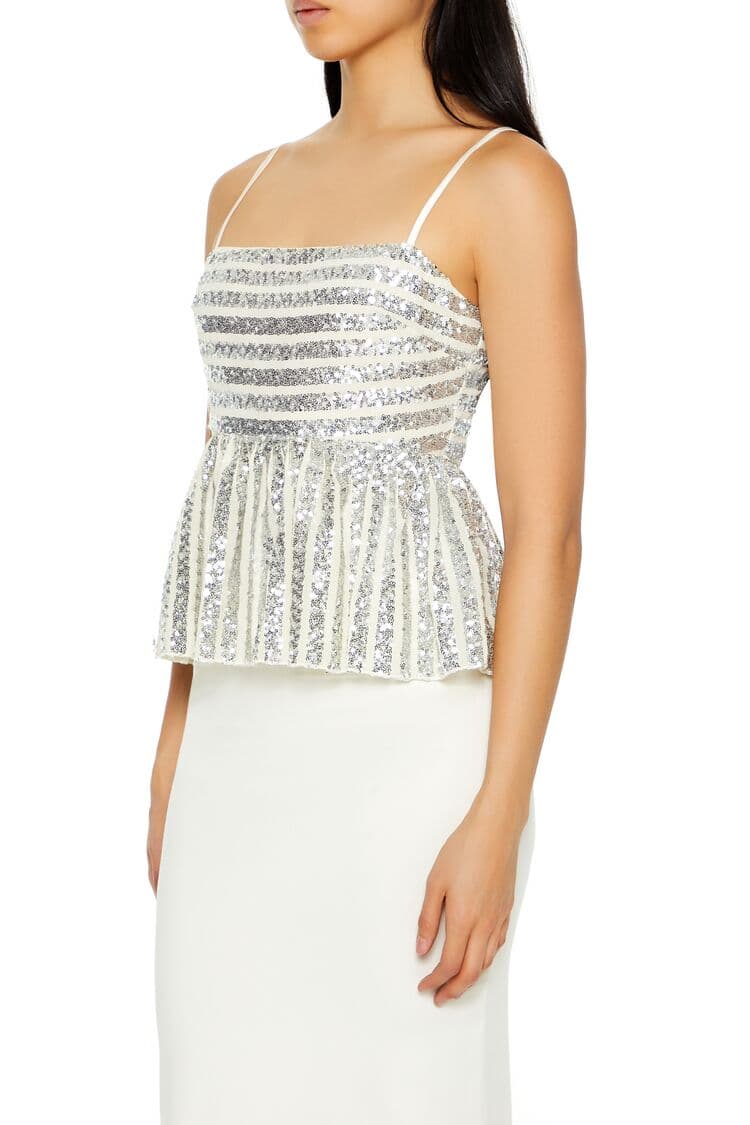 Payetli Kare Yaka Bluz