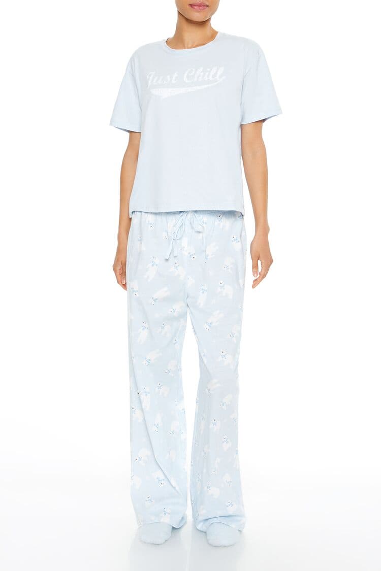 Kutup Ayısı Desenli Pijama Takımı