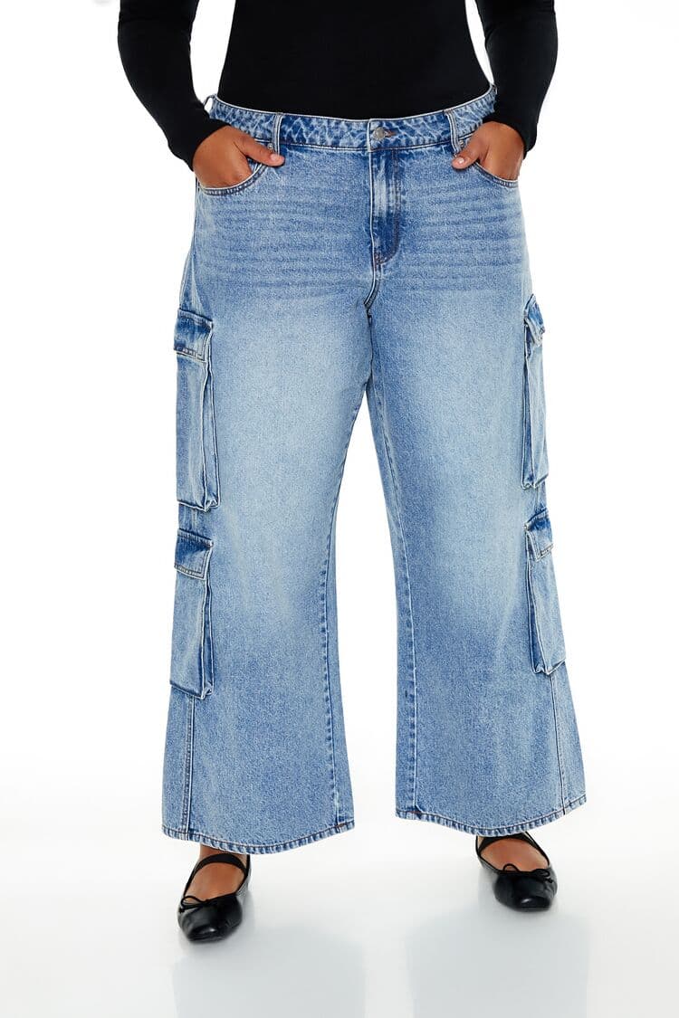 Plus Size Kargo Jean Pantolon