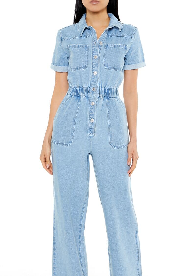 Denim Straight-Leg Tulum