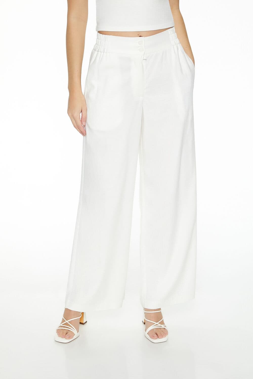 Mid-Rise Wide-Leg Pantolon