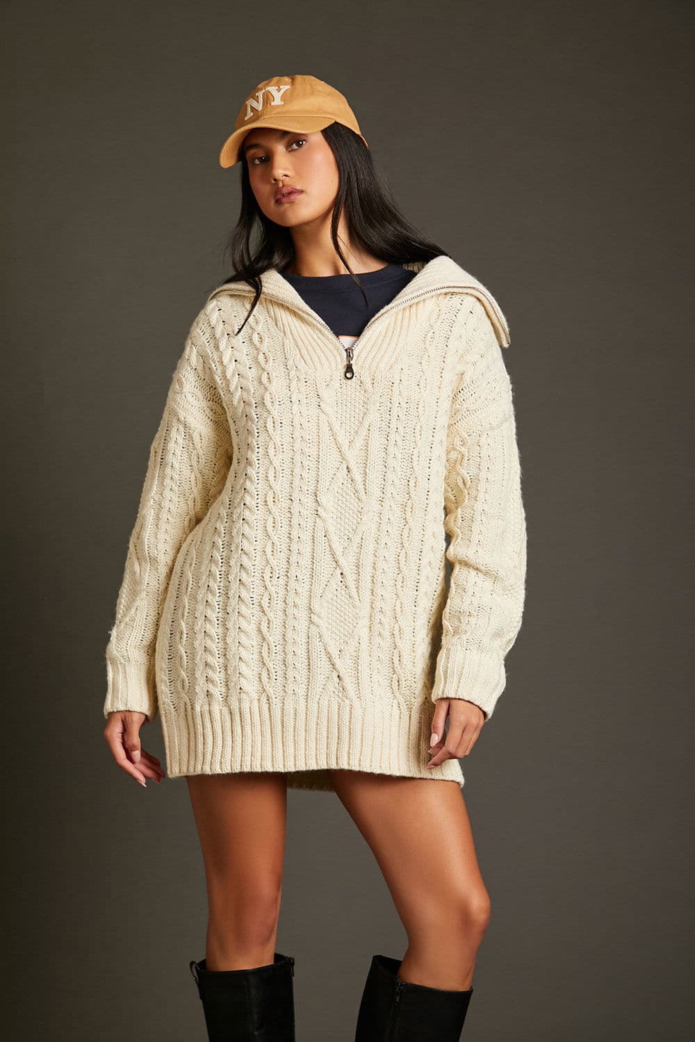 Örgü Mini Kazak Elbise